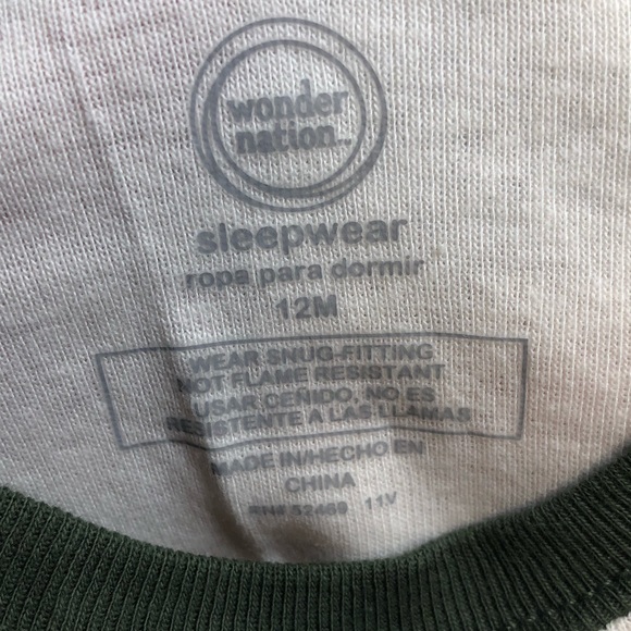 Wonder Nation Happy Camper long sleeve/pants Pajama Set, 12 Months - Picture 4 of 7